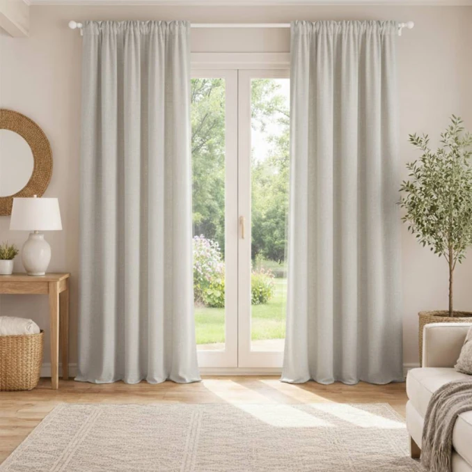 Ľanové závesy na páske (zatemňovacie)